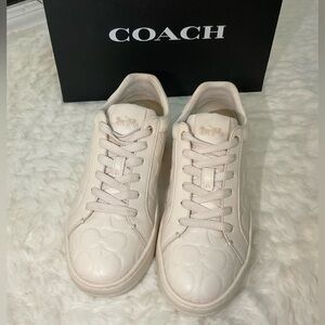 Coach Off-White Embossed Sneakers Size US 6 Women